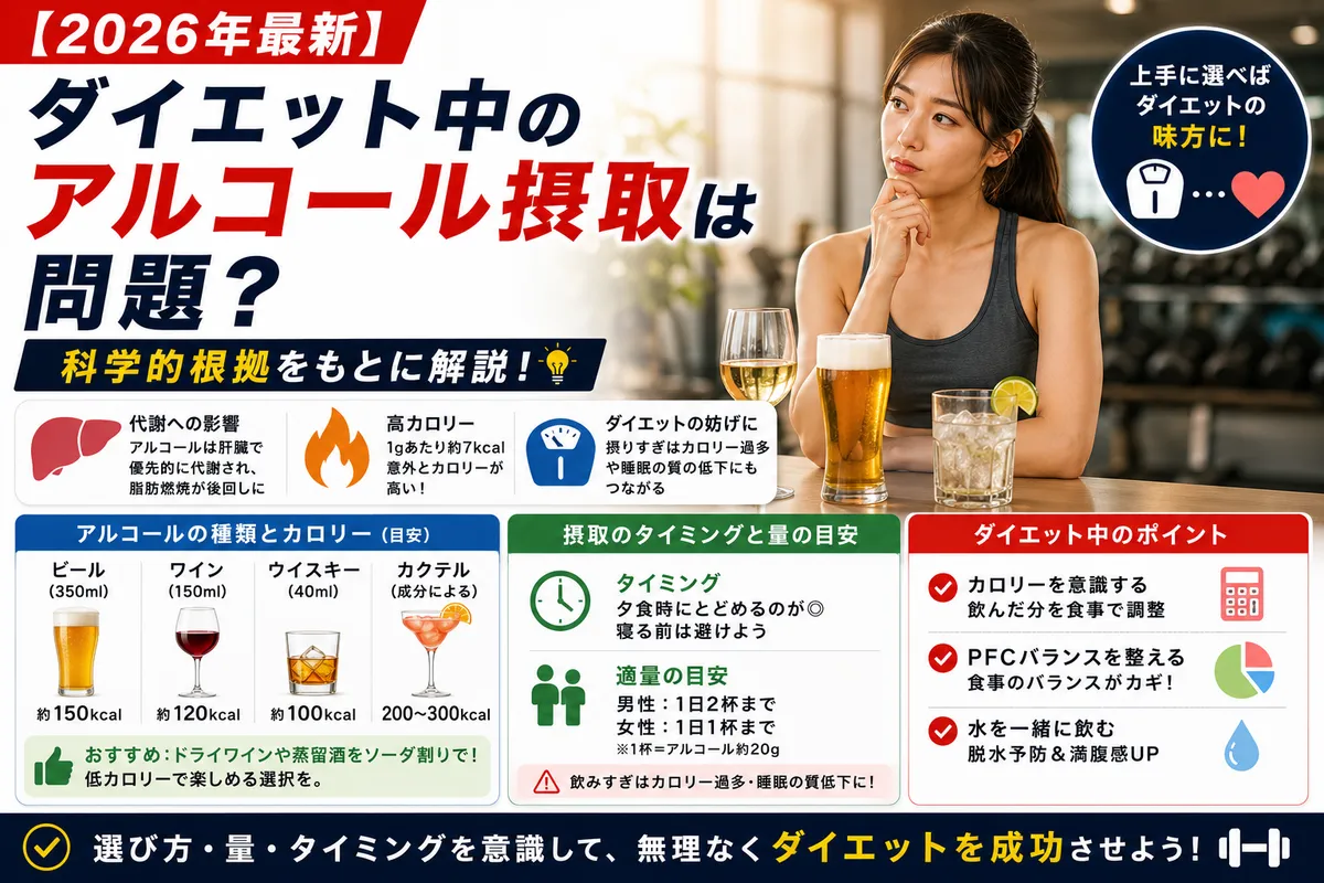 【2026年最新】ダイエット中のアルコール摂取は問題?科学的根拠を解説