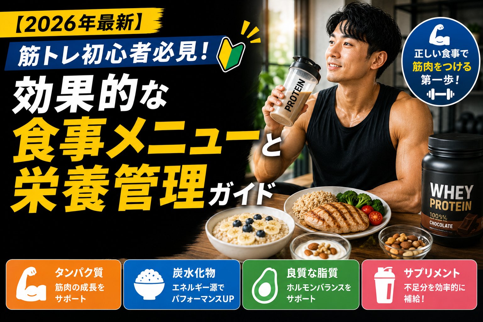 筋トレ初心者必見!効果的な食事メニューと栄養管理ガイド