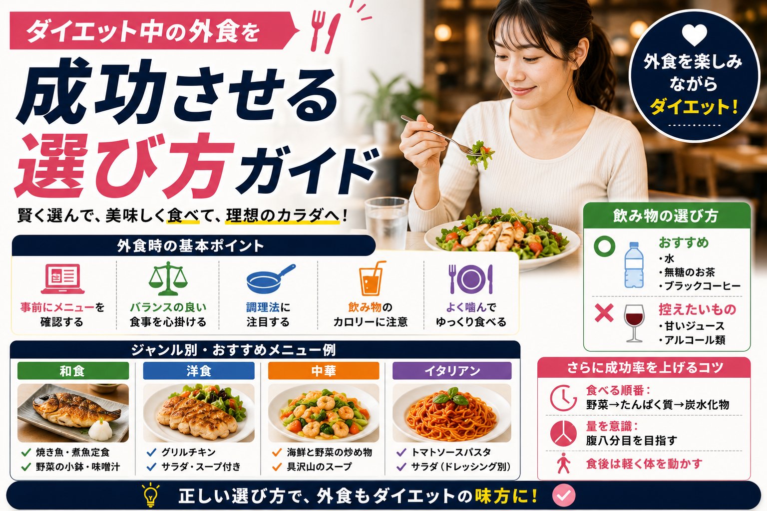 ダイエット中の外食を成功させる選び方ガイド