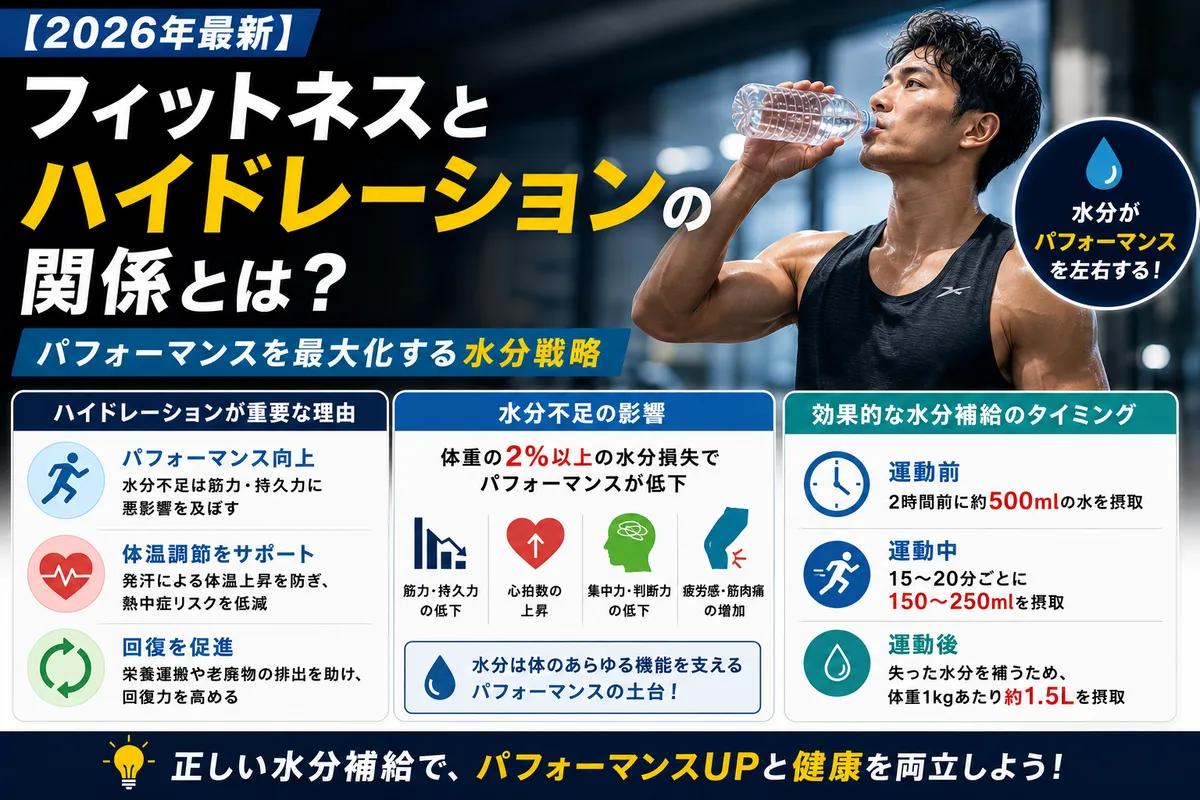 【2026年最新】フィットネスとハイドレーションの関係とは?科学的視点で解説