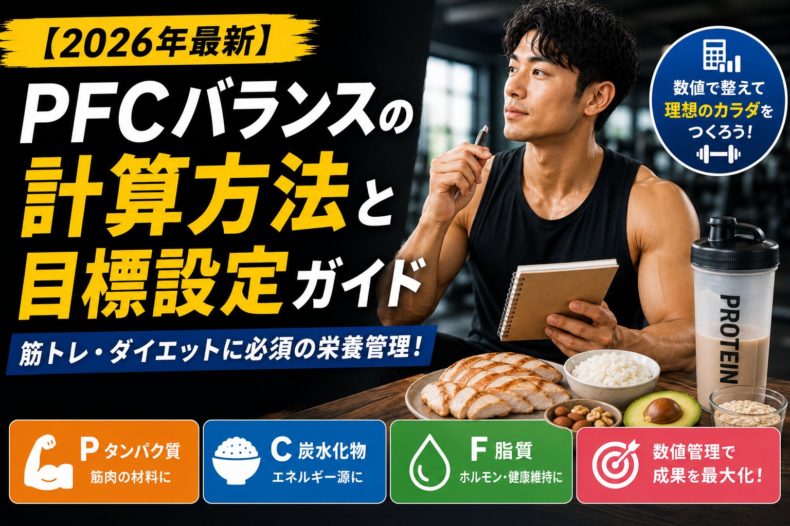 PFCバランスの計算方法と目標設定ガイド|筋トレ・ダイエットに必須の栄養管理