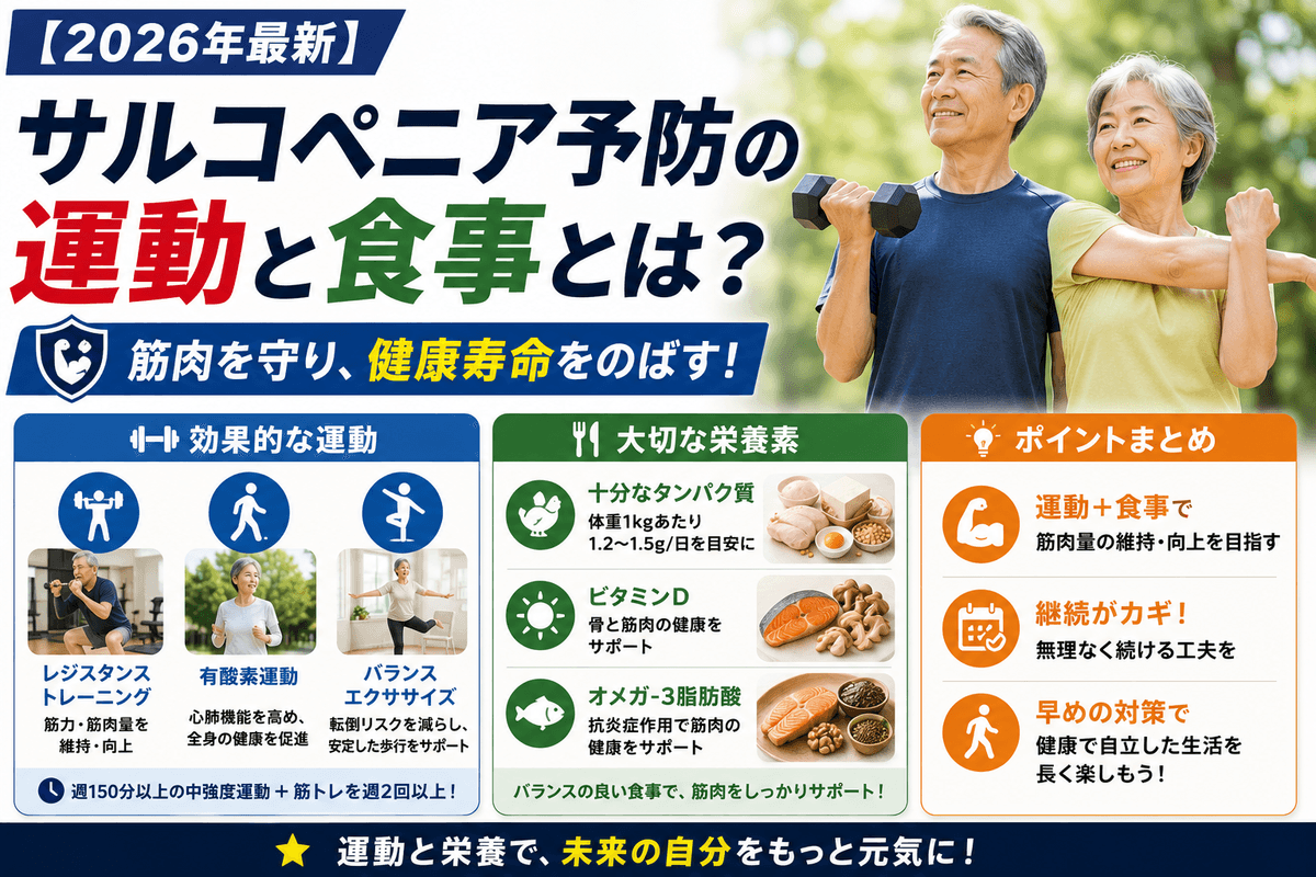 【2026年最新】サルコペニア予防のための運動と食事とは?